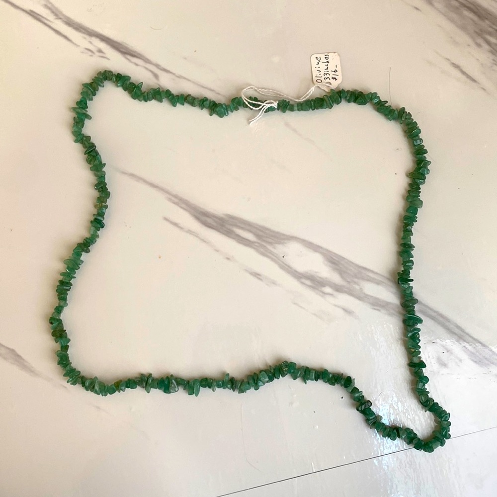 Olivine gem necklace, original price $16, 33 inches